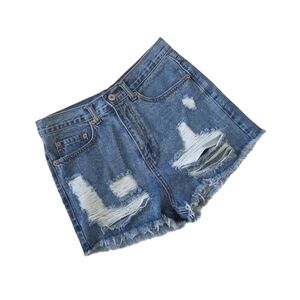 Caffeine Size 29 Medium Wah Distressed Shorts.